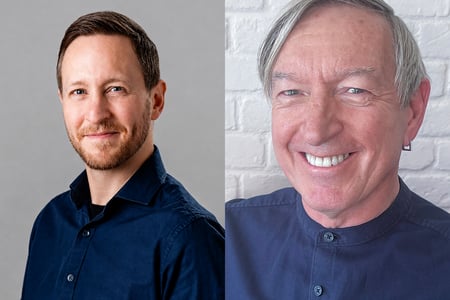 Antony Greaves as Associate Director, and Professor Ian de Vere as Deputy Head of the KLC School of Design.