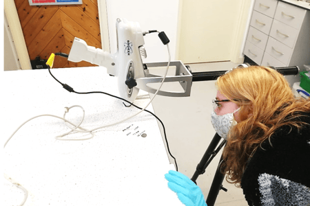 Natasha Waddell in the science lab at West Dean College