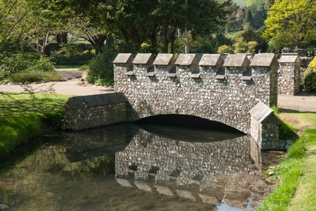 The bridge at West Dean Gardens West Sussex