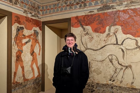 student studying ceramic conservation on work placement 