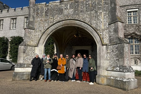Interior Design students outside West Dean house