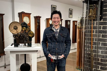 West Dean clocks student, Takumi 