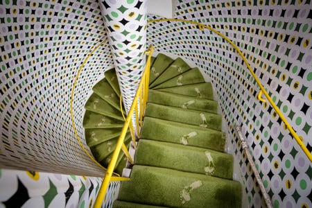 Tilly Losch footprint carpet - one of the highlights of the house tour. Image copyright Chris Ison