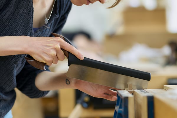 Student on a furniture making course at West Dean