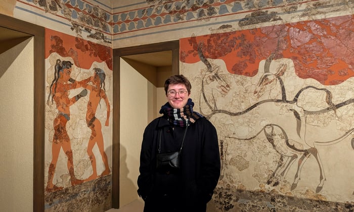 student studying ceramic conservation on work placement 