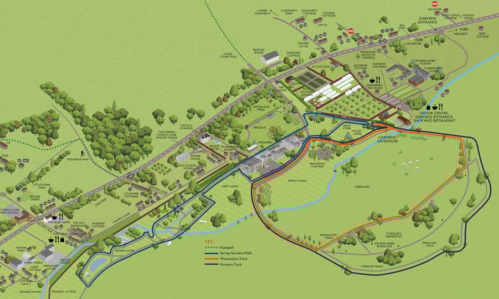 West Dean Garden Map with Walks