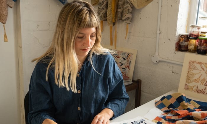 Sophie Bowen in the studio. Anna Clark photography