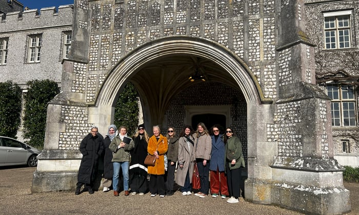 Interior Design students outside West Dean house
