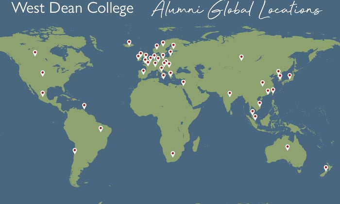 West Dean College map of alumni locations