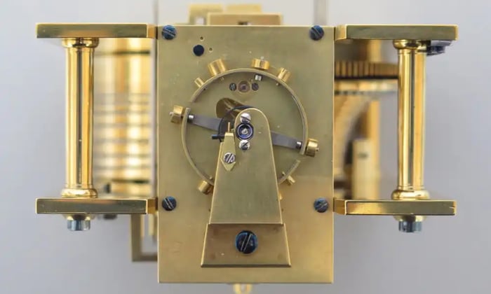 Figure 7: Complete escapement in situ, top view 