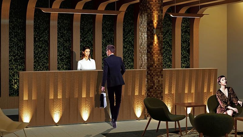 BA Interior Design student Anna Dunne Hotel Reception Of The Future