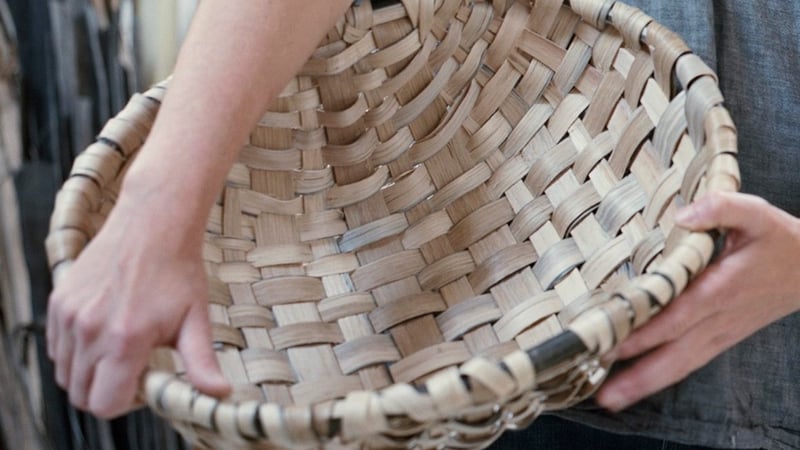 Lorna Singleton with Spelk Basket