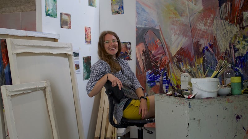 Jemima Moore in the studio