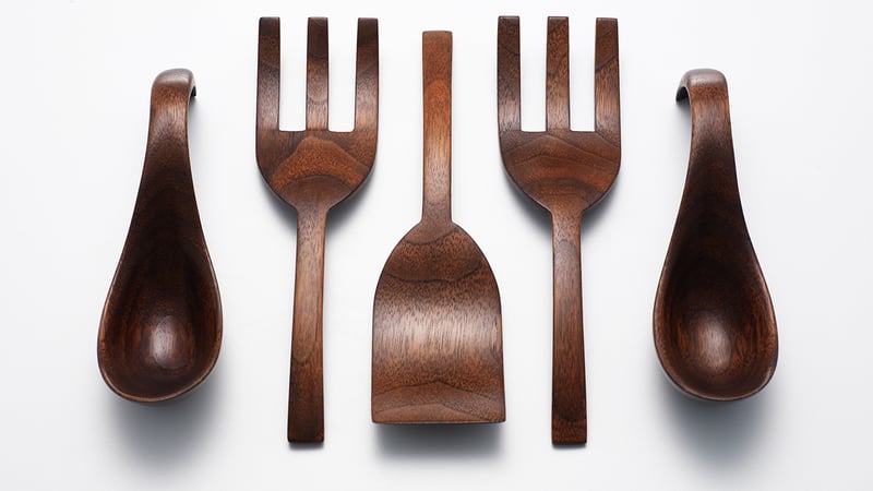 Nic Webb spoons and fork slice
