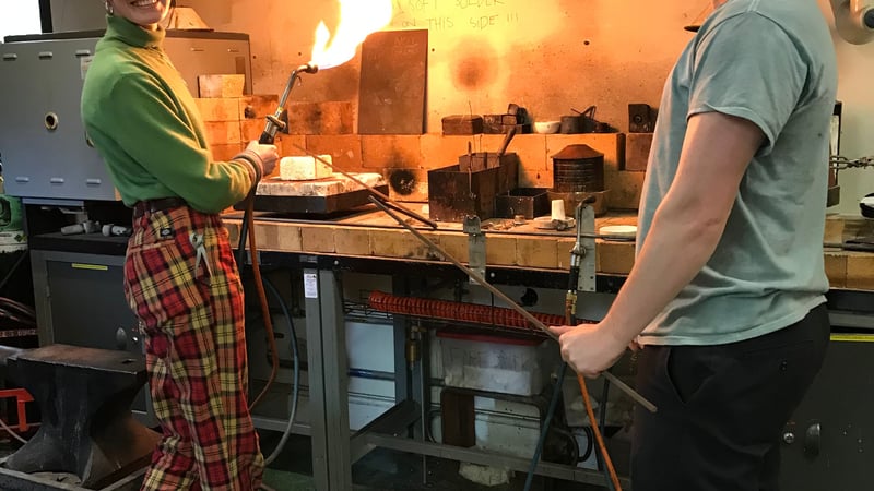 Students in the forge