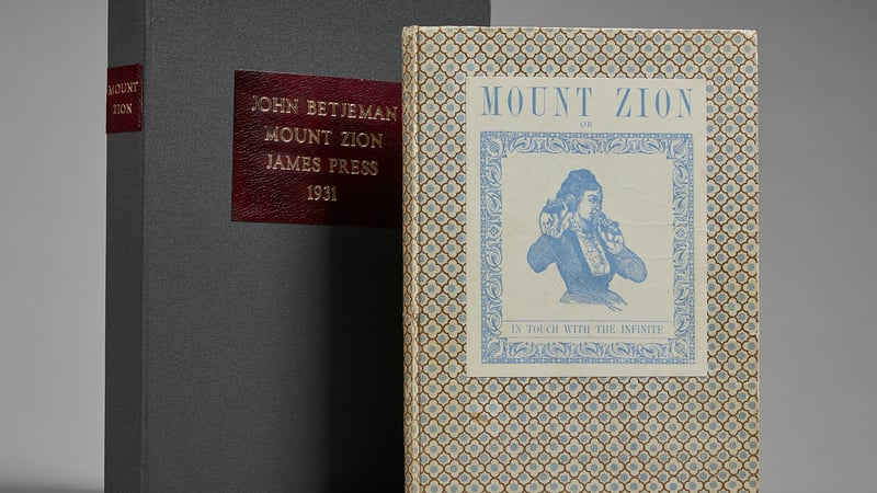 Proof copy of John Betjeman's Mount Zion, published by Edward James's James Press (1931) with box made by West Dean students