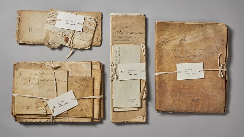 Manorial Records from the West Dean College Archives. Photo © Barney Hindle