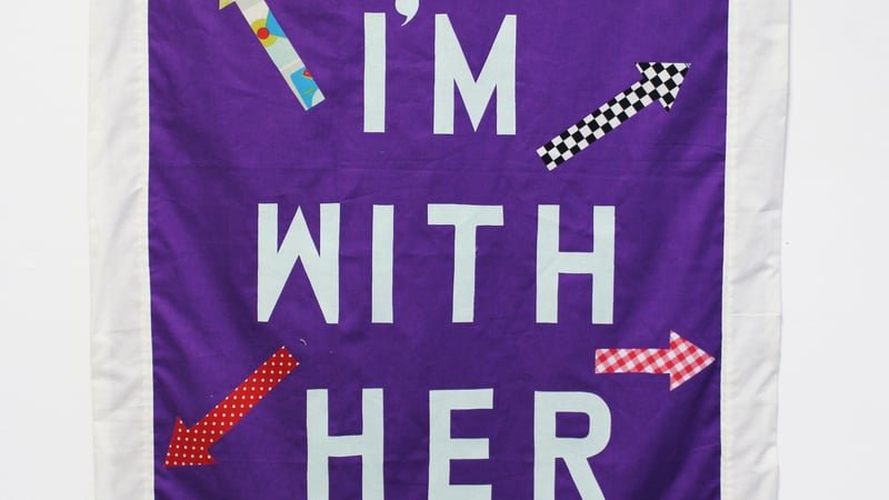 I'm With Her banner. Photo by Sarah Hughes