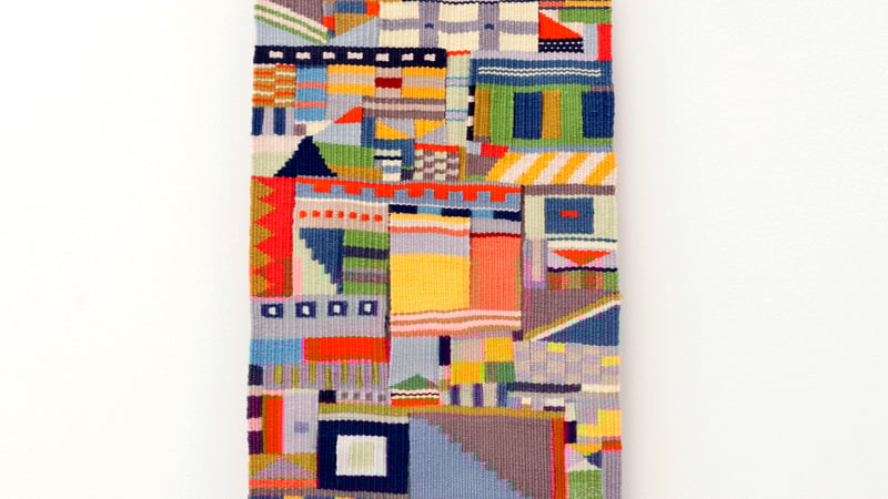 Katie Schwab Wall Hanging (2015) Wool, dowel, American white ash