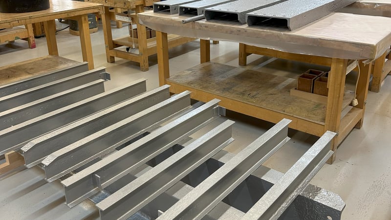 Pieces of the Veneer Press after the first coat 