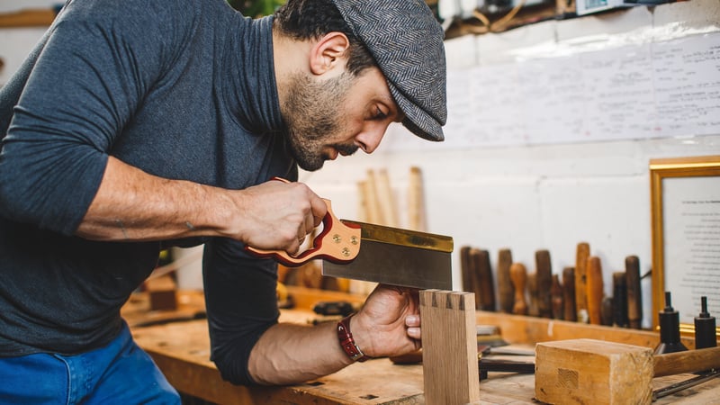 Abdollah working in the studio