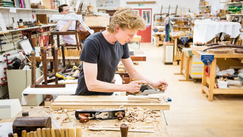 Student on the foundation diploma specialising in furniture
