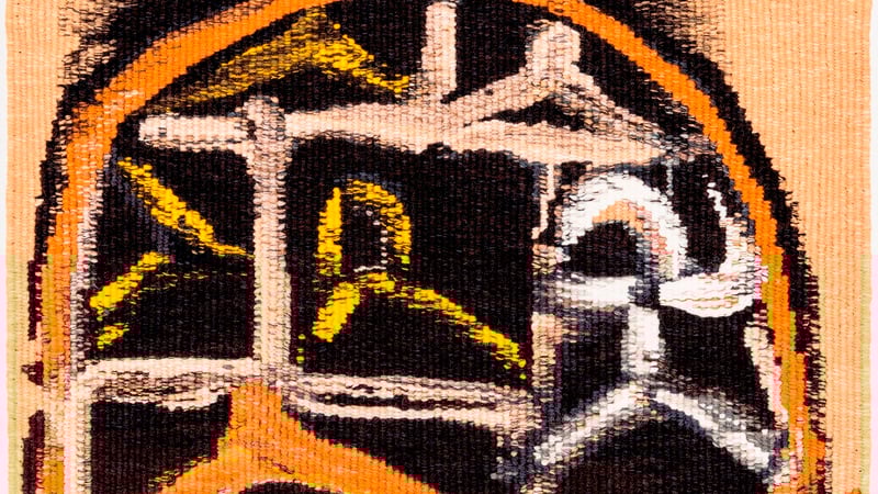 House of Tunnels by Basil Beattie hand woven by West Dean Tapestry Studio