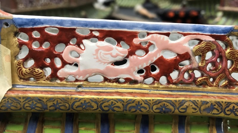 First lightest layer of the dragon is applied in acrylic paints with glazing mediums