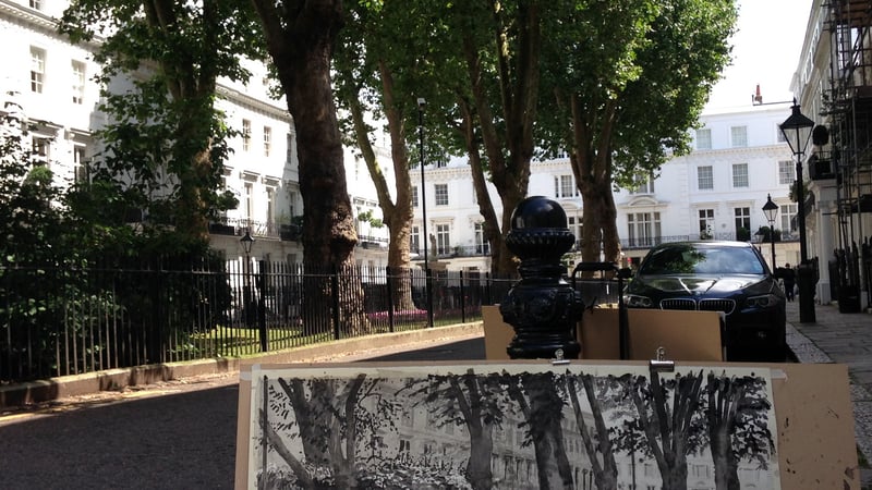 Kim Whitby - Wellington Sq Gardens en plein air, 2020