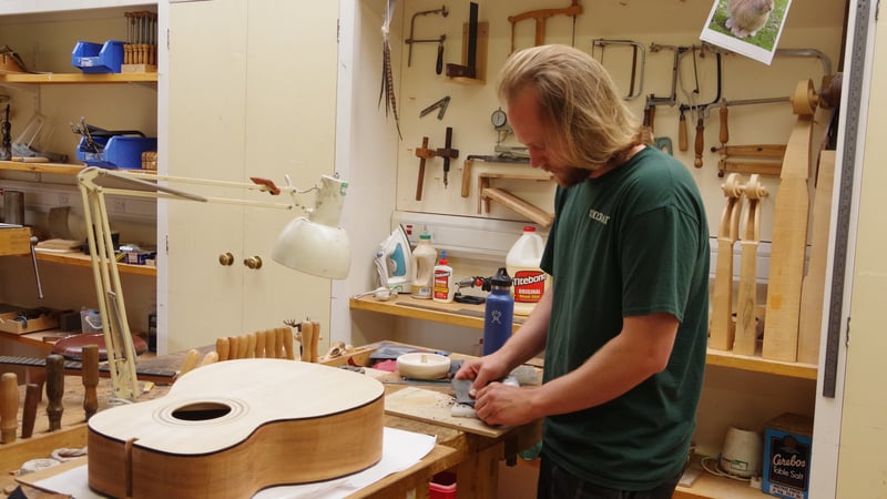 Musical instrument student at West Dean College of Arts and Conservation