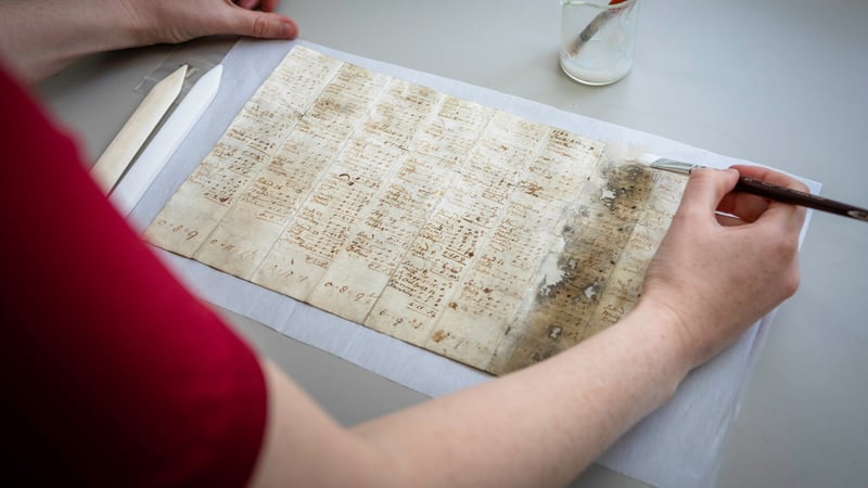 Student conserving book at West Dean College of Arts and Conservation
