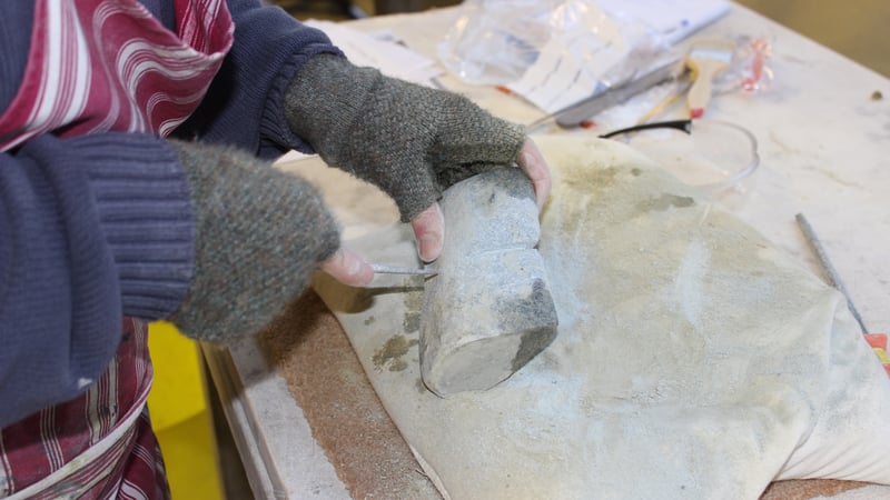 Stone carving in the Sculpture Courtyard