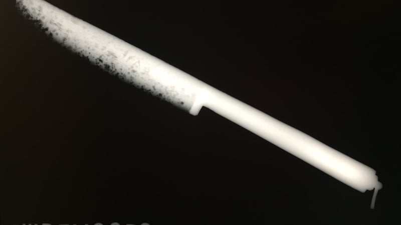 X-ray image of the knife