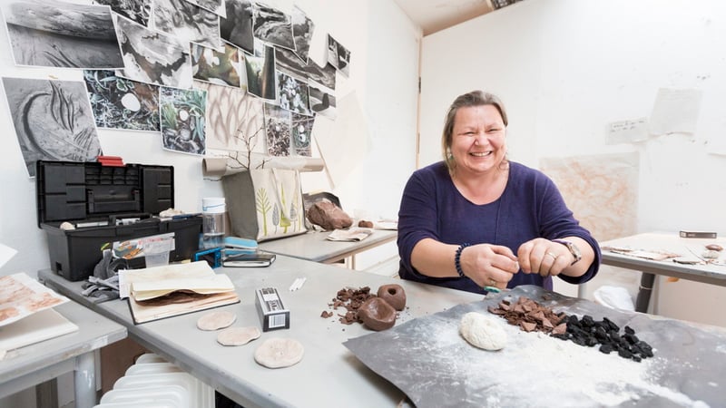 Student in the art studio at West Dean College of Arts and Conservation. Photo by Chris Ison