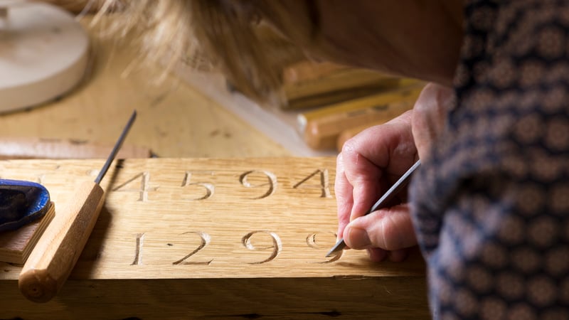 West Dean College letter carving in wood