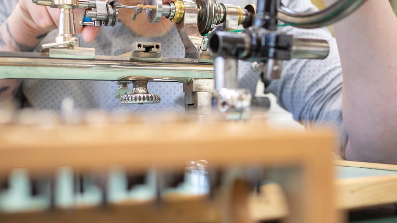 Conservation of Clocks student Dale Sardeson in the workshop