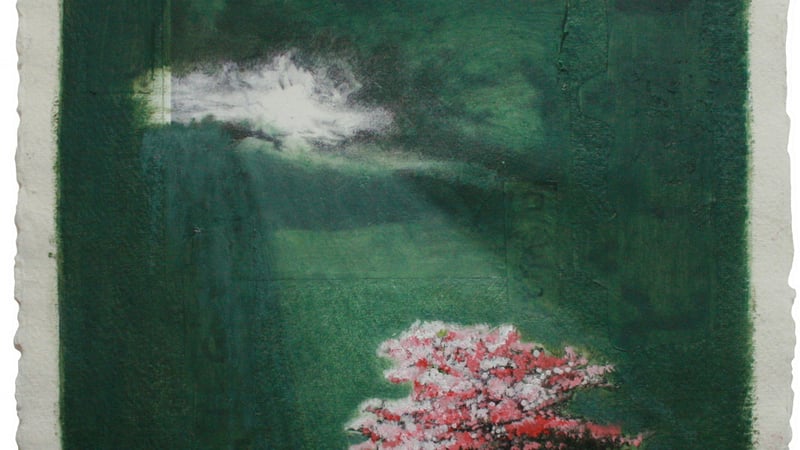 Heather Gray-Newton - Activating Rain 'Cherry Tree', Oil on canvas