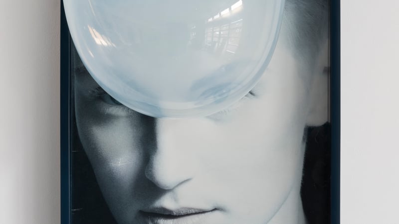 Gabriela Beveridge Skimming the Daydream (2016) Found poster, hand-blown glass, artist frame