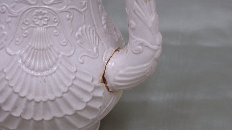 Saltglaze coffee pot - before