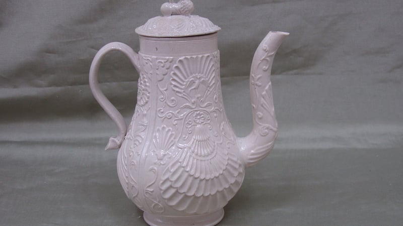 Saltglaze coffee pot - before after