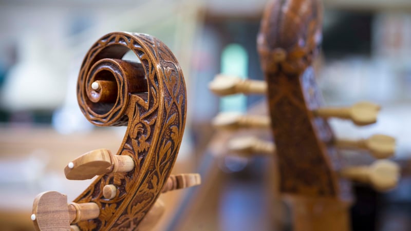 Carving from the Musical Instrument Making workshop at West Dean College