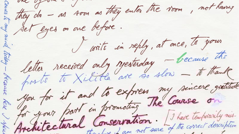 Letter from West Dean College Founder Edward James to Helen Lowenthal.