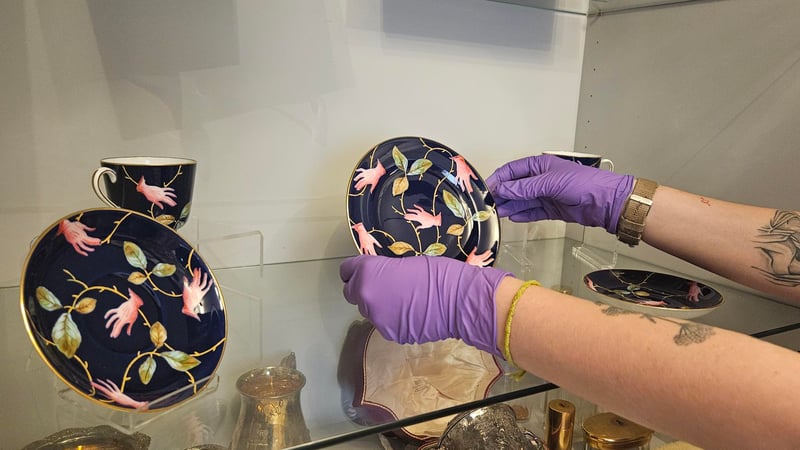 Salvador Dali and Edward James Tea Set Ceramics Conservation project at West Dean