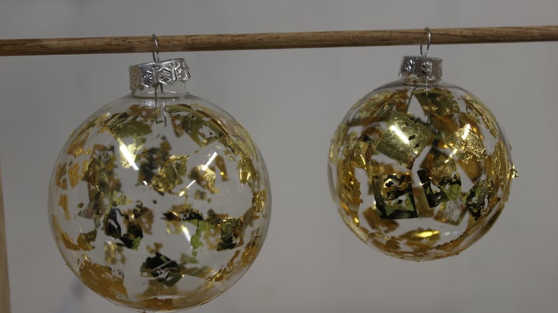 Gilded baubles made on a taster day with Judith Wetherall at West Dean College