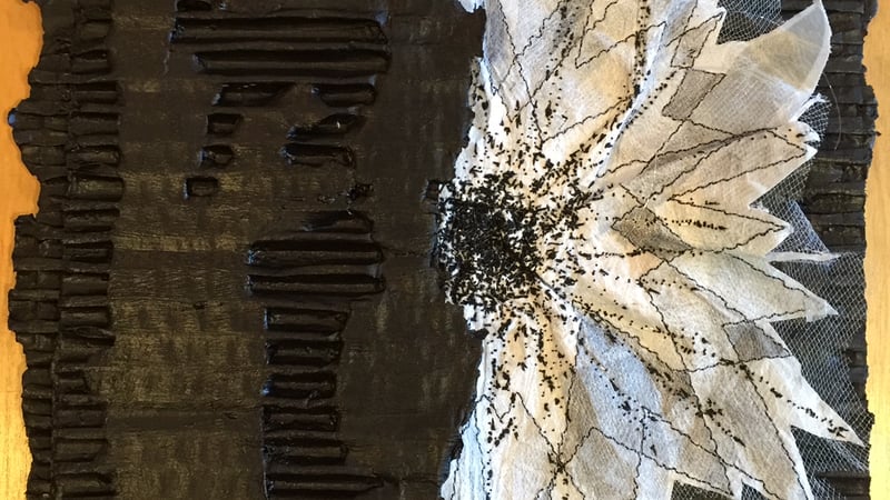 ‘Reluctant’ Cardboard, plastic and thread 