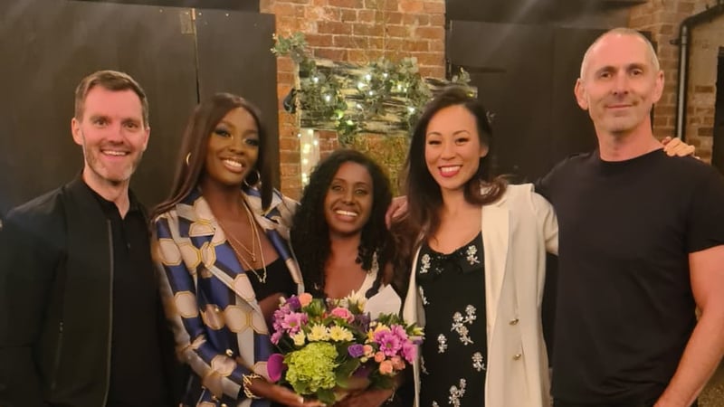 Tara won The Big Interiors Battle 2023. Pictured with host AJ Odudu