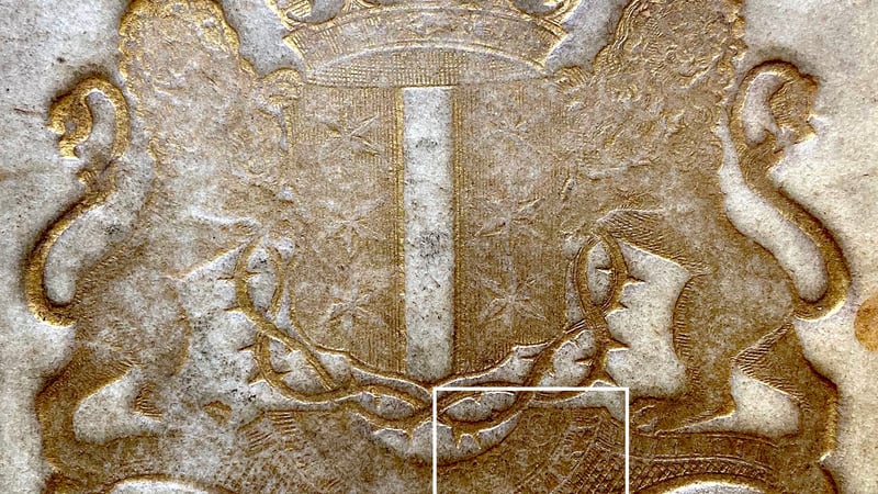 Coat of arms of Gouda on West Dean binding.
