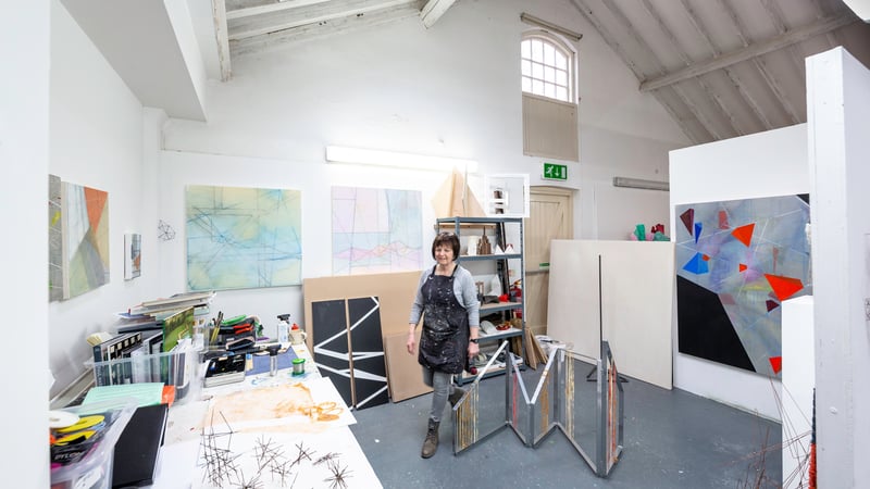 MFA student Ruth Heaton in the Edward James Studios at West Dean College of Arts and Conservation. © Chris Ison