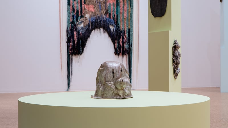 Caroline Achaintre 'Fantomas' installation view, DLWP 2018. The ceramic work for this exhibition was made during Achaintre's residency at West Dean in 2017. Photo Rob Harris.