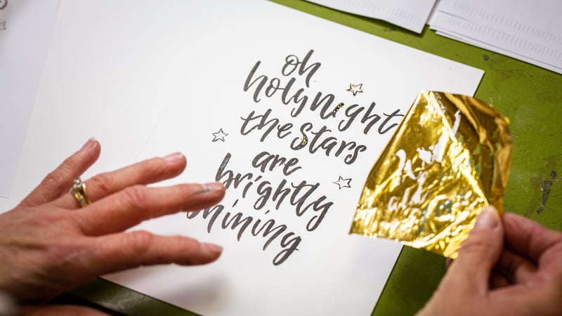 Modern brush calligraphy - festive metallics with Kirsten Burke